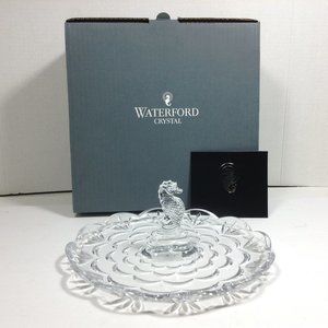 Waterford Crystal Seahorse 9" Server Round Tray.  NWT